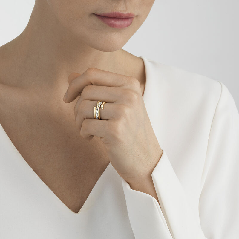 Magic Combination Of Gold Rings With White Diamonds Georg Jensen
