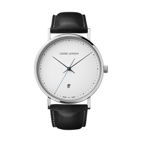 KOPPEL men s watch in steel with leather strap 41mm Georg Jensen