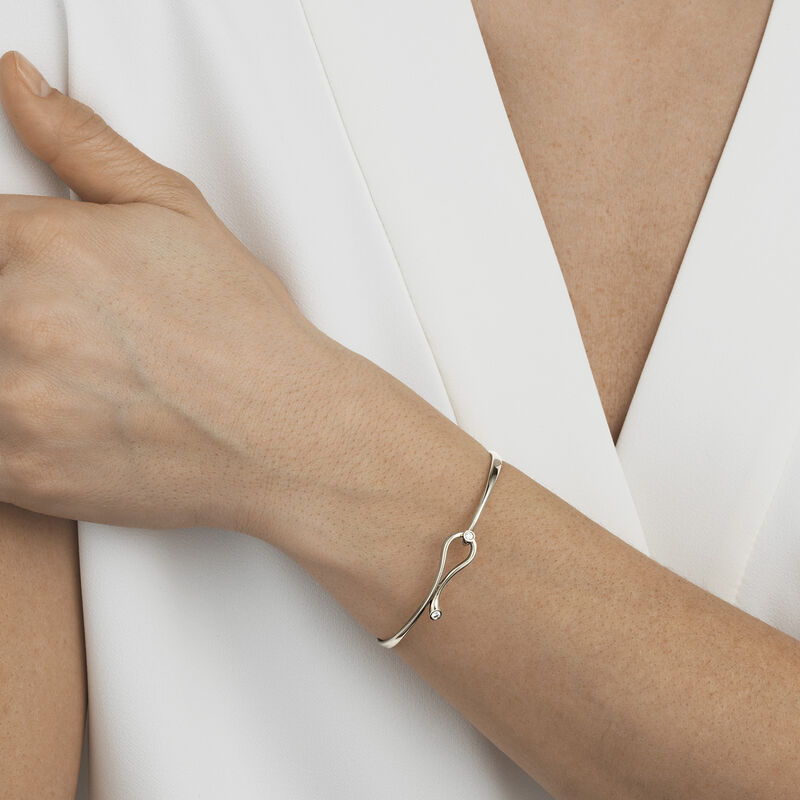 マジック Magic バングル 18kホワイトゴールド ダイヤモンド I Georg Jensen