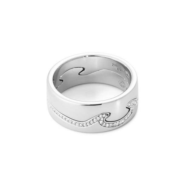 Fusion 2 piece ring in white gold and diamonds | Georg Jensen