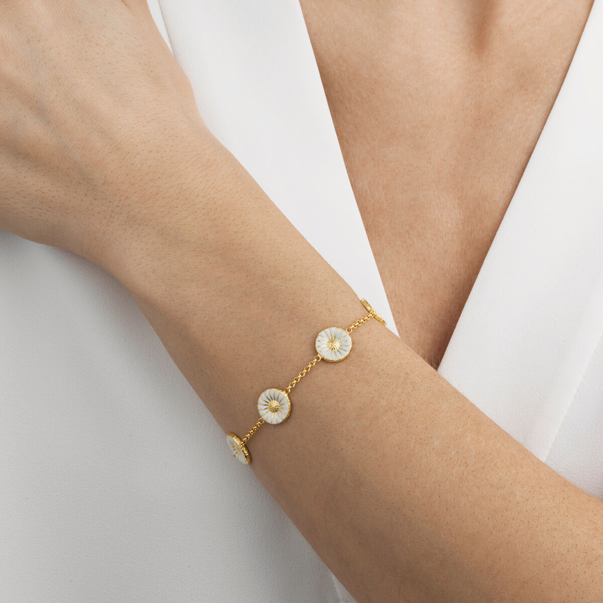 Georg Jensen Daisy Bracelet Plated Bracelets Gold White 3530912