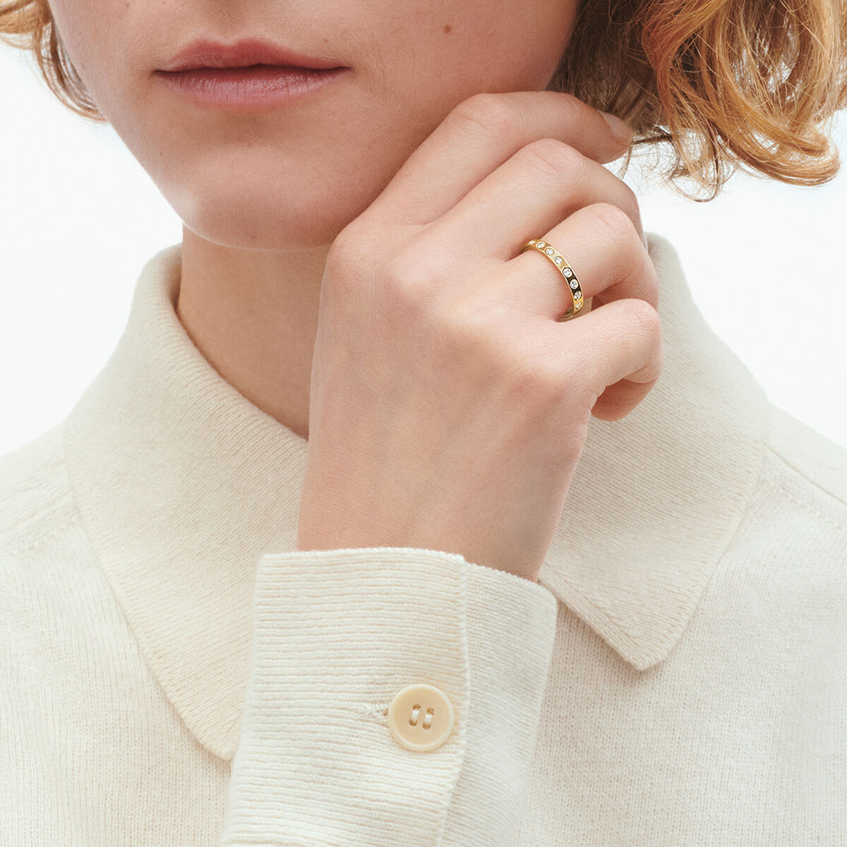 Magic 18 karat yellow gold ring with diamonds | Georg Jensen