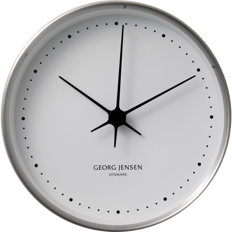 KOPPEL 10 cm wall clock, stainless steel with white dial