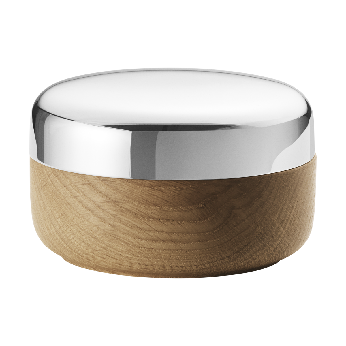 ALFREDO Salt Jar in stainless steel and oak wood