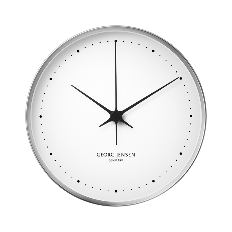 KOPPEL 30 cm wall clock, stainless steel with white dial