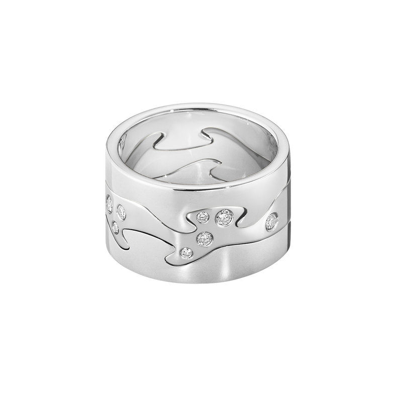 Fusion exclusive 3 piece white gold ring with diamonds | Georg Jensen