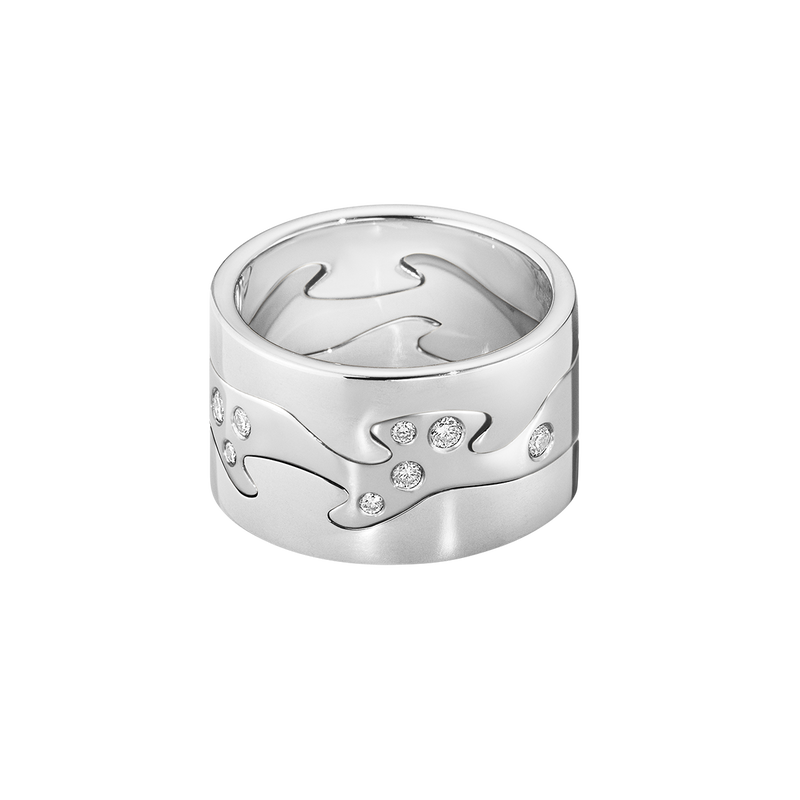 Fusion exclusive 3 piece white gold ring with diamonds | Georg Jensen Fusion exclusive 3 piece white gold ring with diamonds | Georg Jensen