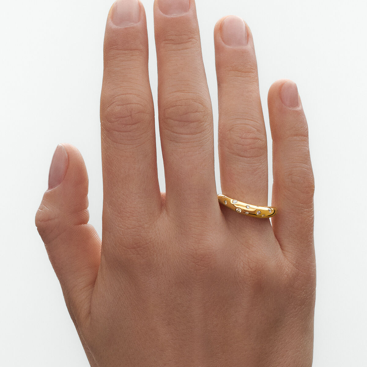 OFFSPRING ring in 18k yellow gold with diamonds | Georg Jensen