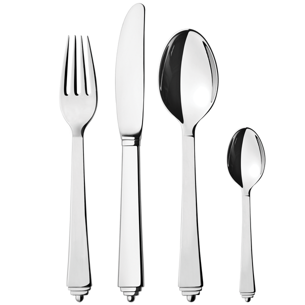 【未使用】ジョージジェンセン PYRAMID ピラミッド ディナースプーン 純銀 Pyramid stainless steel 24 piece cutlery set | Georg Jensen