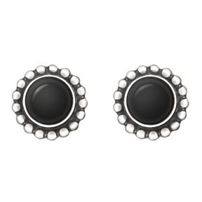 MOONLIGHT BLOSSOM örhängen - sterling silver med svart onyx MOONLIGHT BLOSSOM örhängen - sterling silver med svart onyx