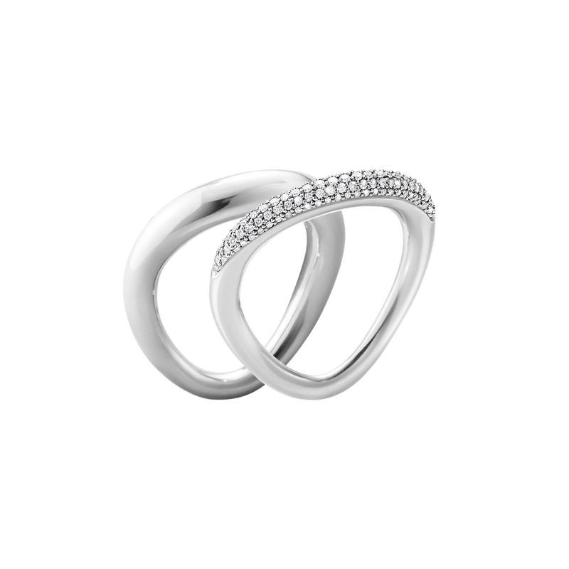 Offspring sterling silver with diamonds ring combination | Georg