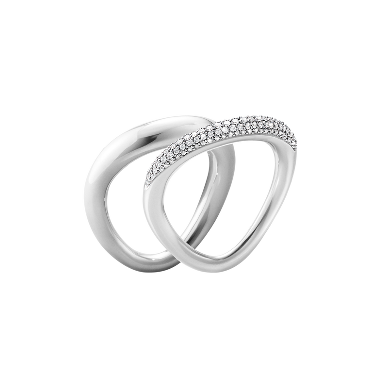Offspring sterling silver with diamonds ring combination Georg
