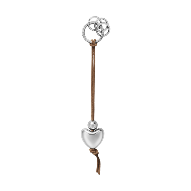 KEYRING HEART with leather strap I Georg Jensen