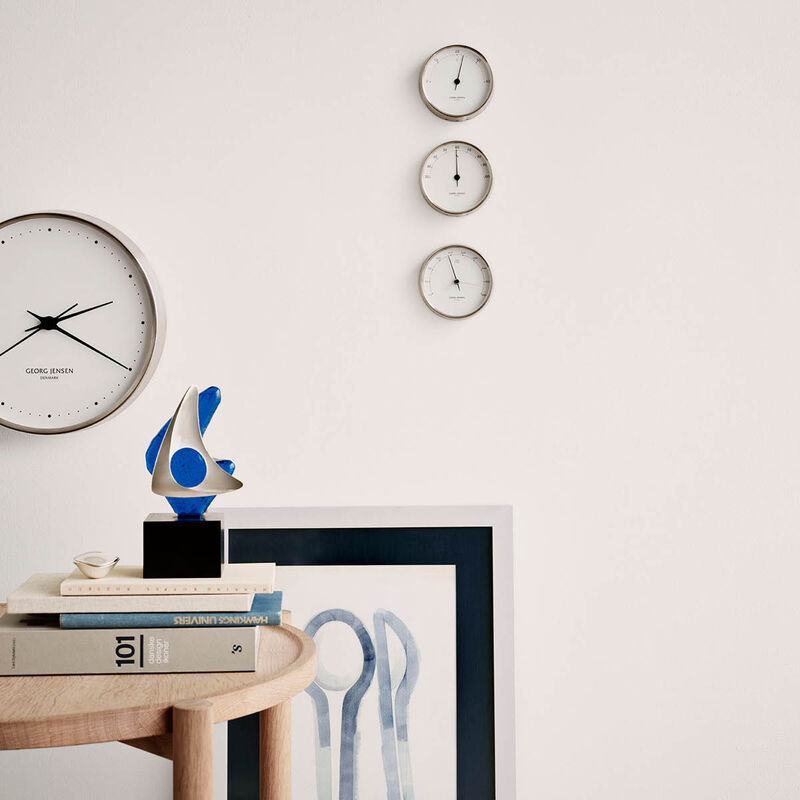 KOPPEL 22 cm minimalist wall clock white dial, stainless steel
