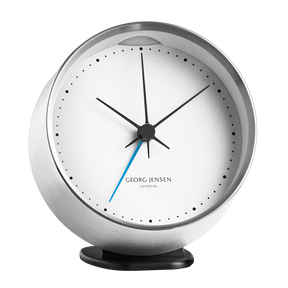 HK UR M. ALARM STÅL-HVID 10 CM HK UR M. ALARM STÅL-HVID 10 CM