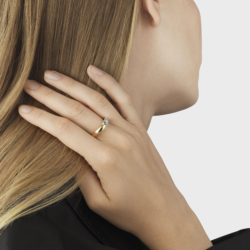 REFLECT Ring, small, in 18kt gold and sterling silver