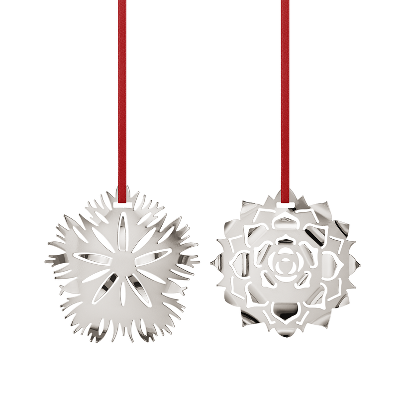 2020 Holiday Ornaments, Ice Dianthus & Rosette