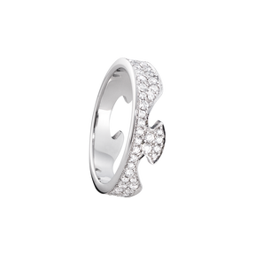 FUSION系列外圈戒環-18K白金搭配鋪砌式鑲嵌明亮式車工鑽石