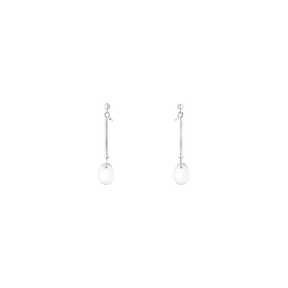DEW DROP earrings - sterling silver with rock crystal