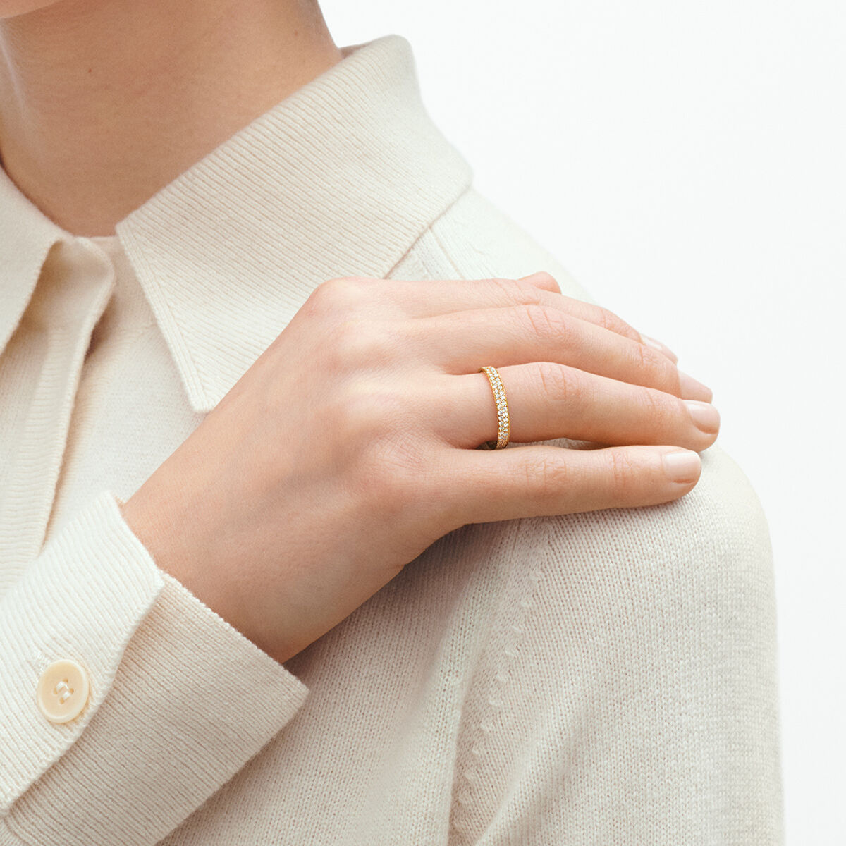 Magic 18 karat yellow gold ring with diamonds | Georg Jensen