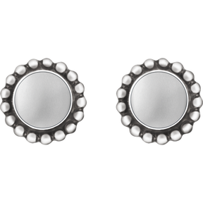 MOONLIGHT BLOSSOM earstuds - sterling silver with silver stone