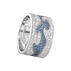 FUSION 3-piece ring - 18 kt. white gold with brilliant cut diamonds and blue sapphires