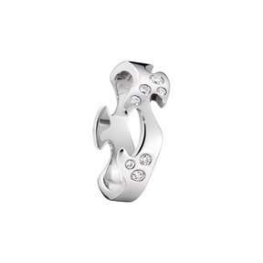 FUSION系列外圈戒環-18K白金搭配鋪砌式鑲嵌明亮式切割鑽石