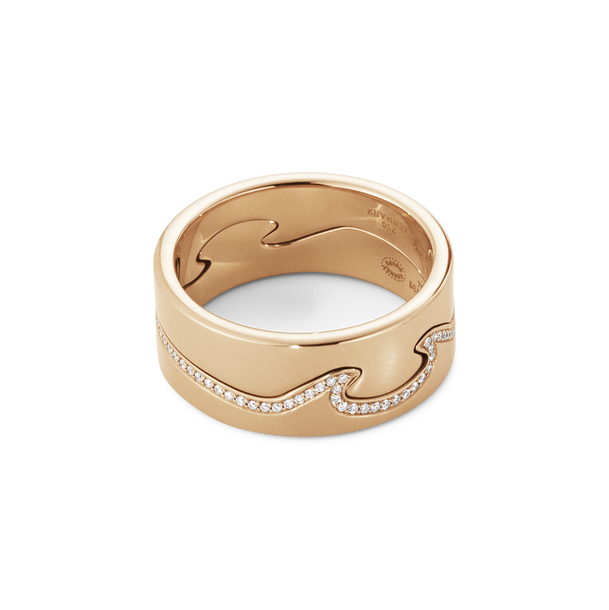 Fusion 2 piece ring in rose gold with white diamonds | Georg Jensen