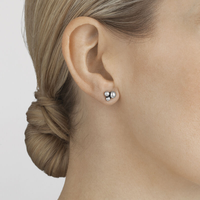 Moonlight Grapes Sterling Silver Ear Studs Georg Jensen