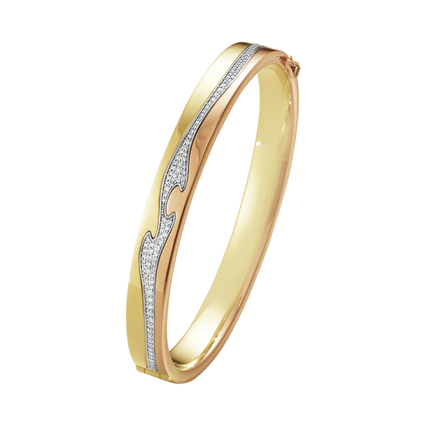 Fusion 18 Kt. yellow gold bangle with white diamonds | Georg Fusion 18 Kt. yellow gold bangle with white diamonds | Georg
