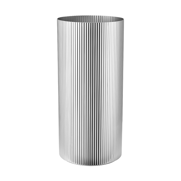 ジョージジェンセン Bernadotte 花瓶 ガラス製 BERNADOTTE large silver coloured designer vase | Georg Jensen