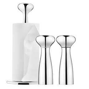 ALFREDO kitchen roll holder and salt and pepper mills