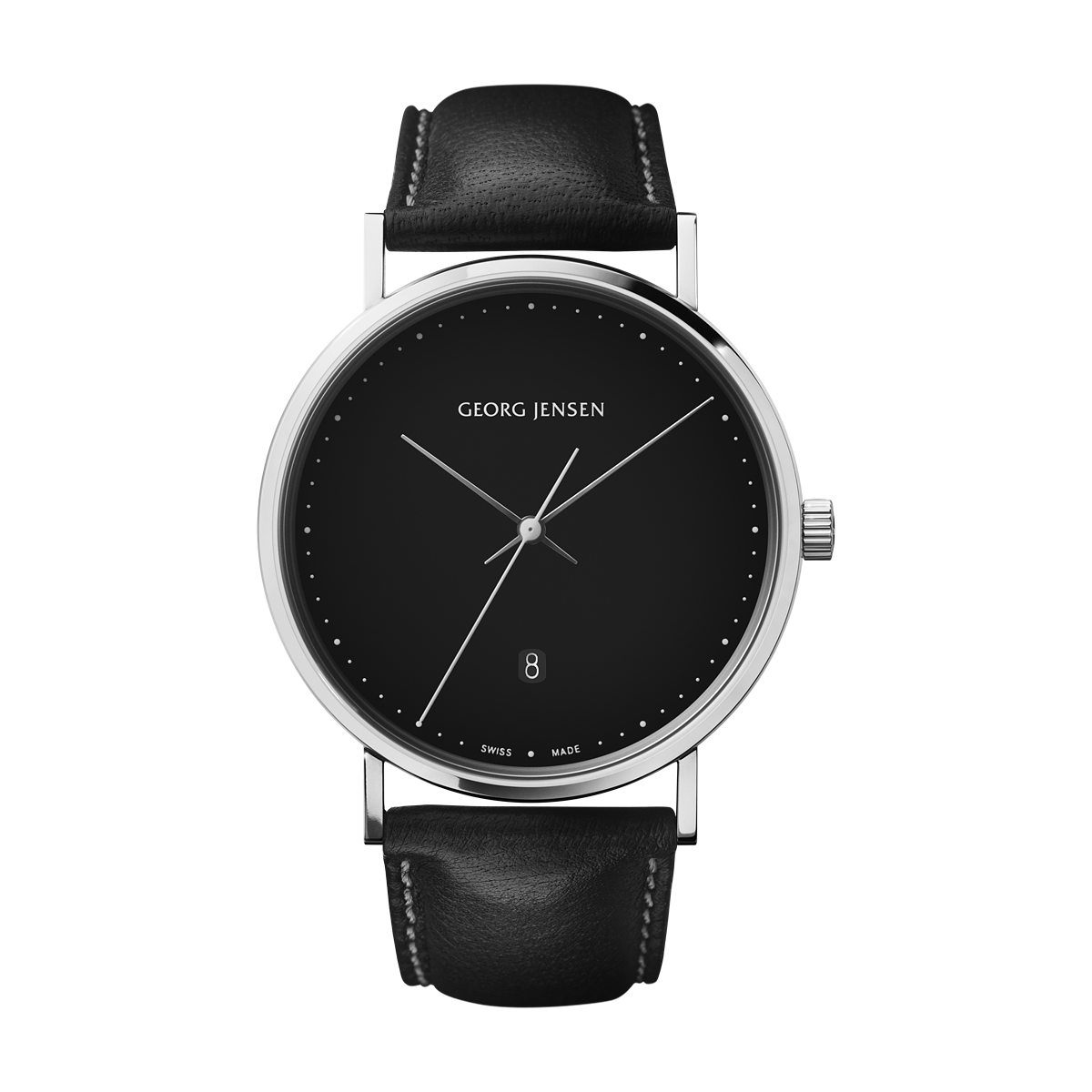 Koppel 41mm watch with black dial and strap Jensen