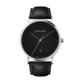 KOPPEL - 41公釐，石英，黑色錶盤，黑色皮質錶帶