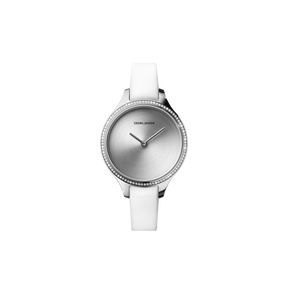 CONCAVE - 30mm / 1.18in, Quartz, Sunray Dial, Diamond Bezel, White Leather Strap CONCAVE - 30mm / 1.18in, Quartz, Sunray Dial, Diamond Bezel, White Leather Strap