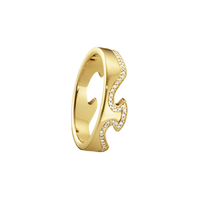 FUSION end ring - 18 kt. yellow gold with brilliant cut diamonds