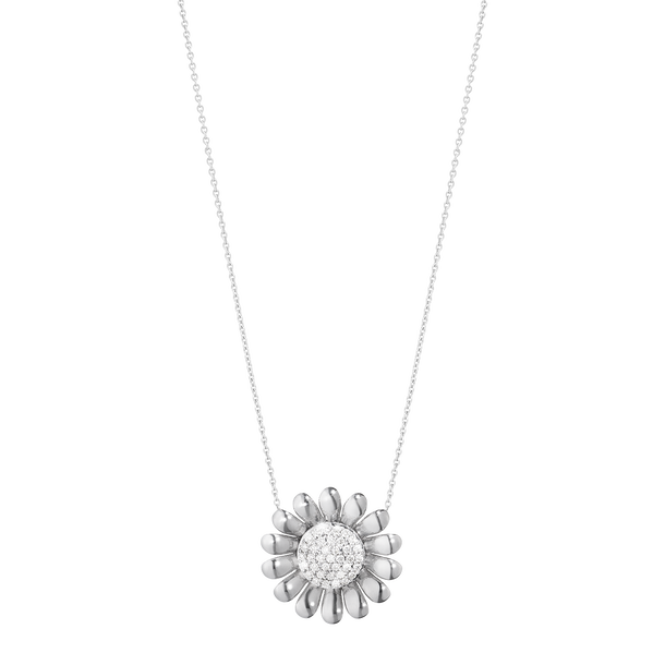 SUNFLOWER pendant - sterling silver with brilliant cut diamonds, large