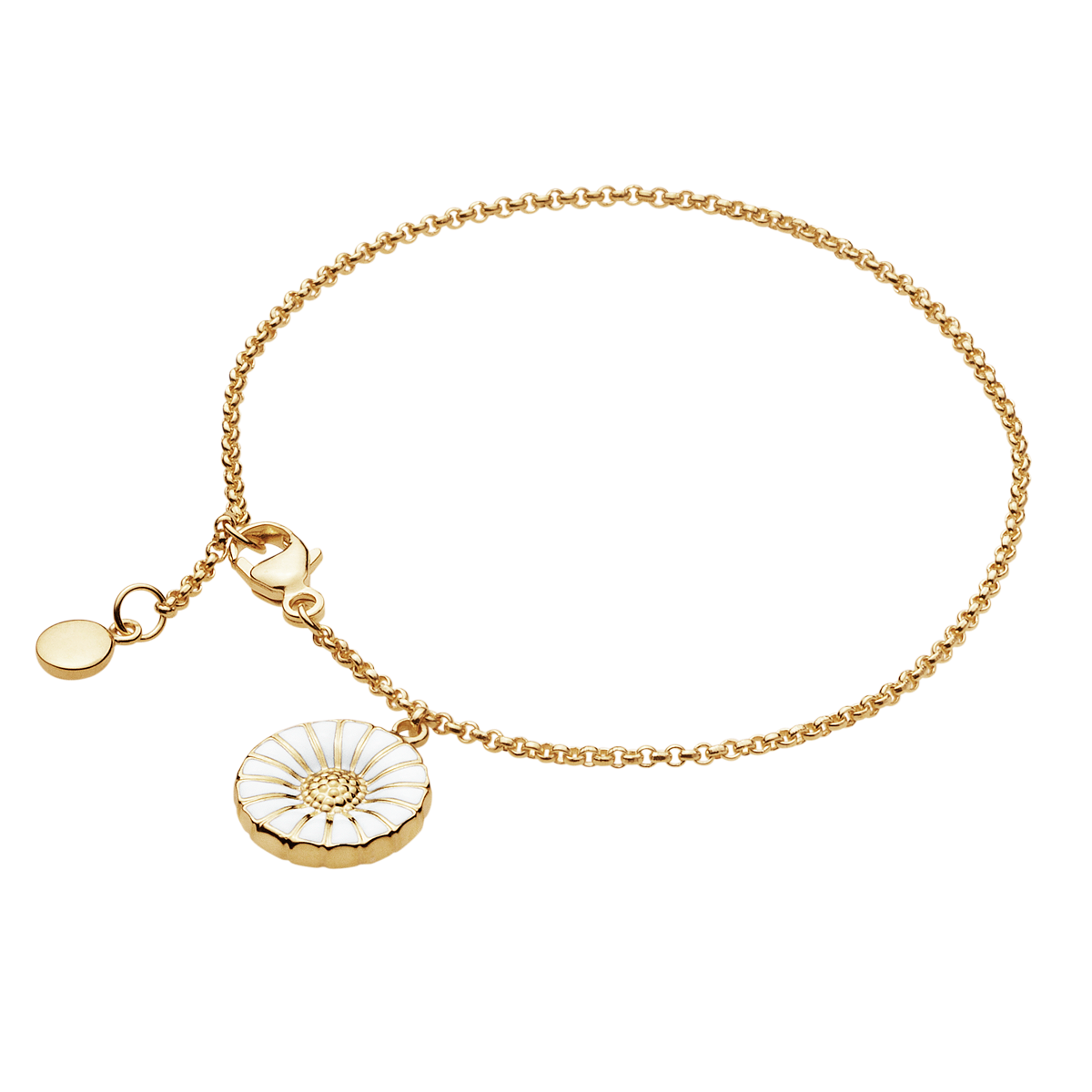 Daisy marguerit armbånd i forgyldt