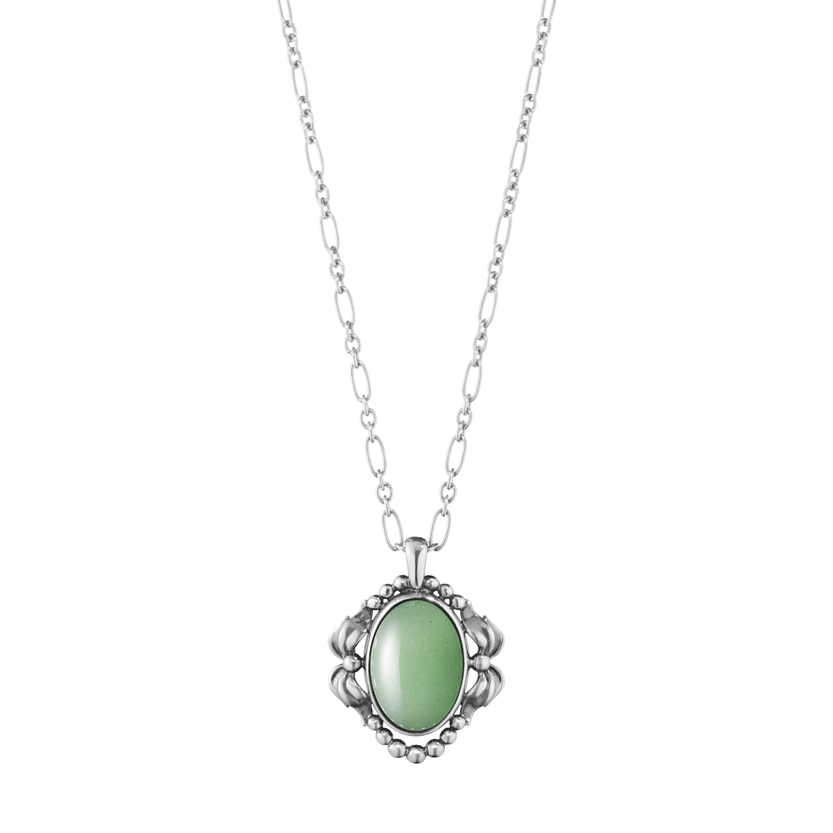 2022 HERITAGE Pendant in oxidised sterling silver and green aventurine