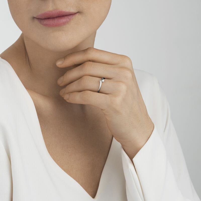 Magic 18 Kt White Gold Ring With Diamonds Georg Jensen