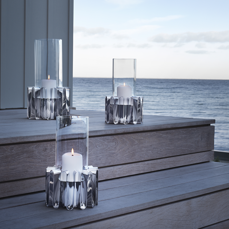 FREQUENCY hurricane candle holder in stainless steel, large