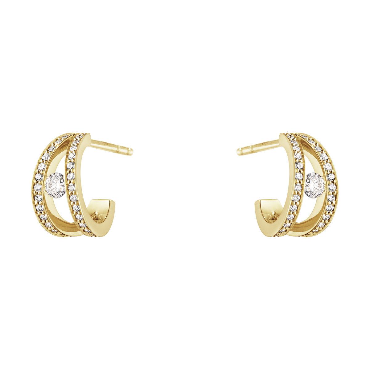 Halo earhoops with 0,44ct brilliant cut diamonds | Georg Jensen