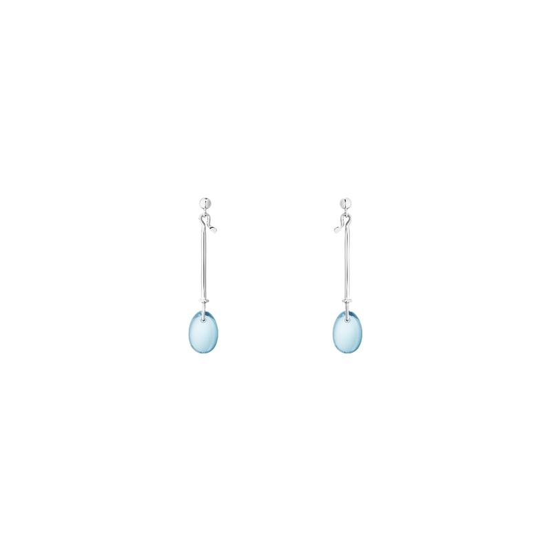 DEW DROP earrings - sterling silver with blue topaz