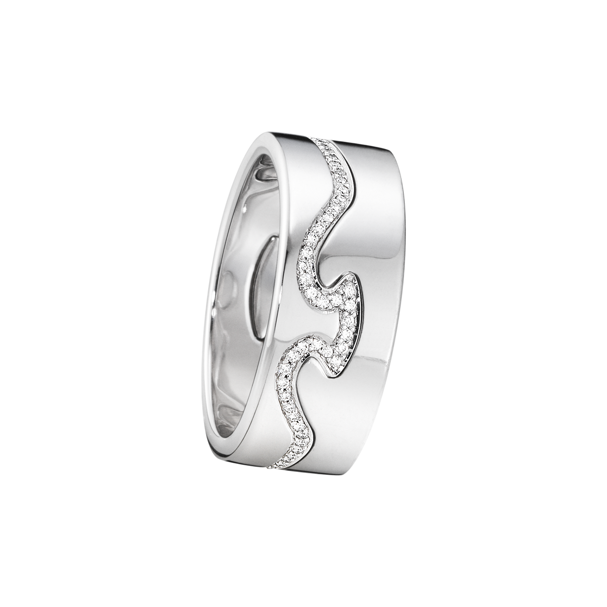 Fusion 2 piece ring in white gold and diamonds | Georg Jensen