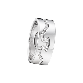 FUSION 2-delt ring - 18 kt. hvidguld med brillantslebne diamanter