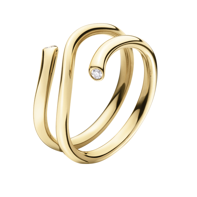  MAGIC  ring  18 kt yellow  gold  with brilliants I Georg Jensen