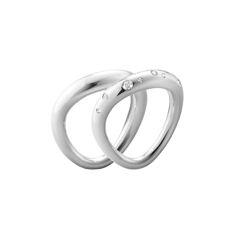 Offspring Silver With White Diamonds Ring Combination Georg Jensen Georg jensen vintage jewellery from denmark. georg jensen