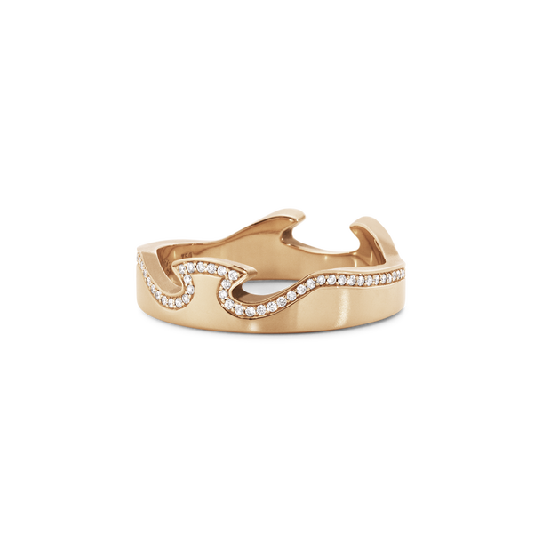 Fusion rose gold end ring with diamonds | Georg Jensen