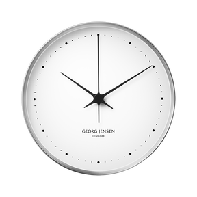 KOPPEL 30 cm wall clock, stainless steel with white dial