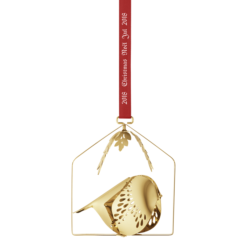 18 クリスマスオーナメント ウィンターバード ゴールドメッキ仕上げ